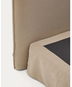 Szürkésbarna kárpitozott franciaágy 160x200 cm Jaira – Kave Home