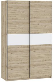 BERNO Gardróbszekrény Tölgy/Fehér Színben 120 cm