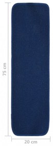 15 db sötétkék négyszögű csúszásmentes lépcsőszőnyeg 75 x 20 cm