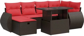 vidaXL 7 részes barna polyrattan kerti ülőgarnitúra párnával