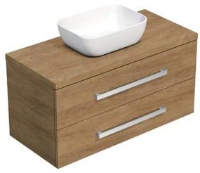 Fürdőszobaszekrény fedéllel SAT Cube Way 100x46,5x46 cm Hickory tölgy CUBE461003DHSAT45