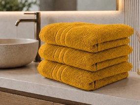 CLASSIC COLOR fürdőlepedő 70 x 140 cm mustárszínű, 100% pamut