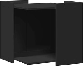 vidaXL fekete szerelt fa macskaalomdoboz 53 x 53 x 51 cm