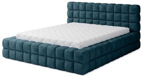 Kék kárpitozott ágyneműtartós franciaágy ágyráccsal 180x200 cm Dizzle – ELTAP