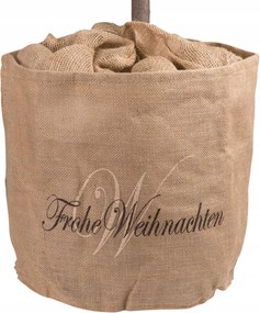Frohe Weihnachten nyomott mintás juta kaspóvédő 45 x ⌀55 cm natúr