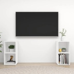 2 db fehér szerelt fa TV-szekrény 72 x 35 x 36,5 cm