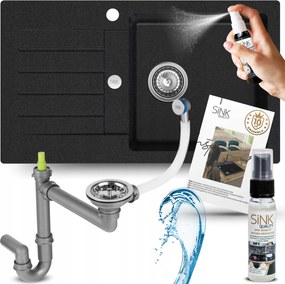 Konyhai Mosogató Gránit Pöttyös Egykamrás Csepegtetővel