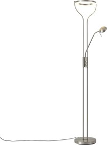 Modern állólámpa acélból olvasókarral, LED-del és dimmerrel - Divo