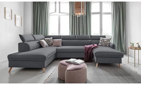 Sötétszürke kinyitható sarokkanapé (bal oldali) Sweet Harmony – Miuform