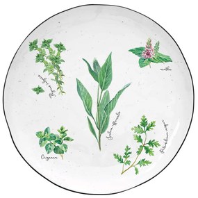 Porcelán fűszernövényes desszertes tányér Herbarium
