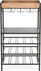 Fekete fém bortartó szekrény palackok száma 15, 48,5x84,5x34 cm Isaac – Yes Everyday