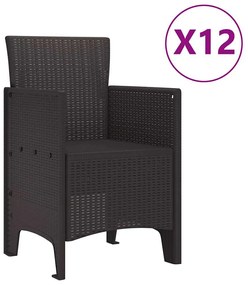 Kert étkező szett 13 pcs Barna Poli rattan