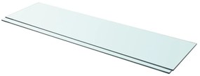 2 db átlátszó üveg paneles polc 110 x 30 cm