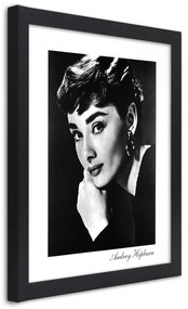 Gario Poszter Audrey Hepburn portréja A keret színe: Természetes, Méret: 70 x 100 cm