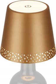 Briloner Led újratölthető palackos asztali lámpa, arany, 280 lm, Usb-c, IP44