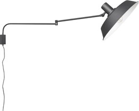 Matt fekete konnektorhoz csatlakoztatható fali lámpa hajlítható szerkezettel ø 35,5 cm Bolder – Trio