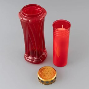 NEXOS Temetési gyertya piros 28 cm 3 db