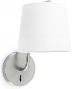 Faro Berni fali lámpa, szatén nikkel, textil ernyő, E27, IP20