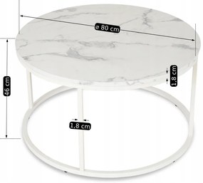 Márványhatású MDF Dohányzóasztal. AGNES MAX