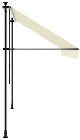 krémszínű szövet és acél feltekerhető napellenző 300 x 150 cm