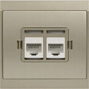 Számítógép aljzat dupla Abex Luna szatén