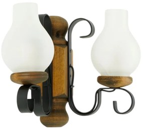 Brilagi - Fali lámpa RUSTIC 2xE14/40W/230V bükkfa/dió