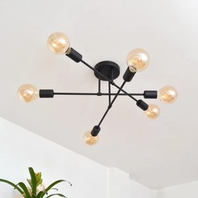 LED Felületre szerelhető csillár CAMBRIDGE 6xE27/8W/230V fekete