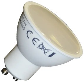 LED lámpa , égő , szpot , GU10 foglalat , matt előlappal , 110° , 7 Watt , meleg fehér