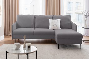 Taila Mini jobb oldali sarokkanapĂ© - szĂŒrke fonott Loft 19 / fekete lĂĄbak