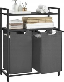 Funkcionális anyagkosár mosás 2 rekesz 2 polc rendszerező fürdőszoba