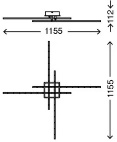 Briloner 3254-042 - LED Szabályozható mennyezeti lámpa TEMPALTE 4xLED/11W/230V