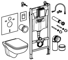 GROHE 39816000 - WC szett SOLIDO COMPACT 1,13 m kerámia/fehér