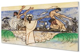 Üvegképek Jézus vázlat tenger 100x50 cm