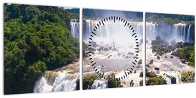 Iguassu vízesés képe (órával) (90x30 cm)