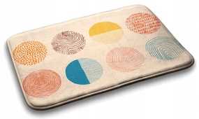 Fürdőszobaszőnyeg vegyes minták Kerekek Vonalak 75x45 cm