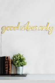 Műanyag LED-es fali dekoráció, Good Vibes Only - Sárga
