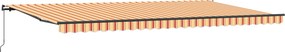 vidaXL Behúzható napellenző Sárga és narancs 600 × 350 cm