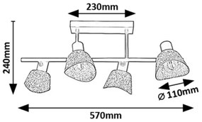 Rabalux 73010 - Felületre szerelhető csillár  FARELIA 4xE14/10W/230V