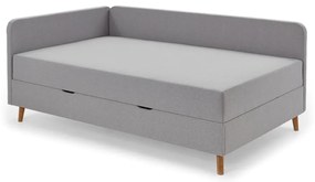 Világosszürke kárpitozott egyszemélyes ágy tárolóhellyel 120x200 cm Cabana – Meise Möbel
