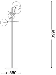 Ideal Lux - LED Állólámpa EQUINOXE 4xG4/2W/230V fényezett króm/füstös