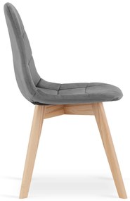 Étkezőgarnitúra 1 + 4, fehér ADRIA asztal 120x80 cm + sötétszürke bársony szék BORA