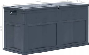 Kerti Láda 119 x 46 x 60 cm Műanyag, 320 L Fekete