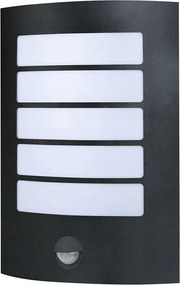 Kültéri Kerti Homlokzati Lámpa Fekete 1xE27 Pir Mozgásérzékelő