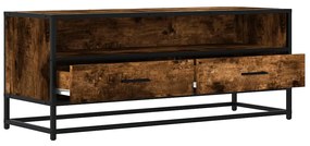 füstös tölgy színű szerelt fa és fém TV-szekrény 100x34,5x40 cm