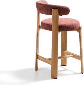 Terrakotta színű-világos natúr színű kőrisfa bárszék (ülésmagasság 65 cm) Granite – Kave Home