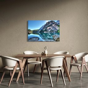 Egy alpesi tó képe (90x60 cm)