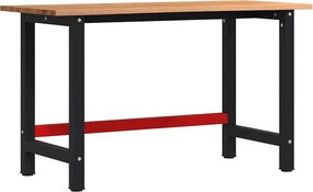 vidaXL világosbarna tömör tölgyfa munkapad 140 x 60 x 81,5 cm