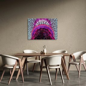 Absztrakt kép - lila ágak (üvegen) (70x50 cm)