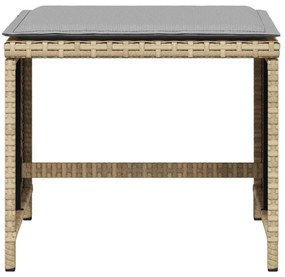4 db vegyes bézs polyrattan kerti szék párnával 40x40x35 cm