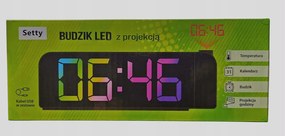 LED-es ébresztőóra Setty órakivetítéssel